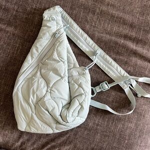 Vera Bradley featherweight sling backpack in dusty blue!